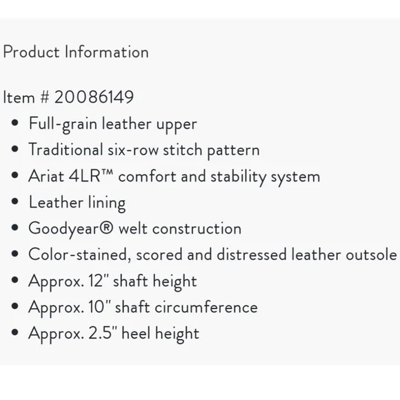 Ariat Circuit Salem Brushed Silver Leather Block Heel Western Boots size 6.5 - Picture 2 of 9